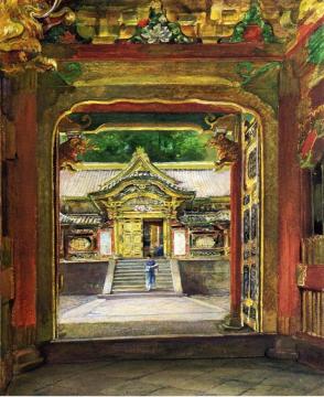 In the Third Gate, Looking Toward the Fourth of the Temple, Iyemitsu, Nikko, Aug., 1886 Artwork by John La Farge