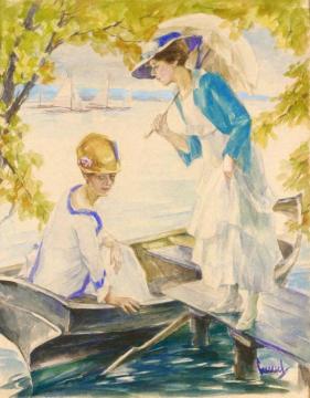 Afternoon on Lake Stanberger Artwork by Edward Cucuel