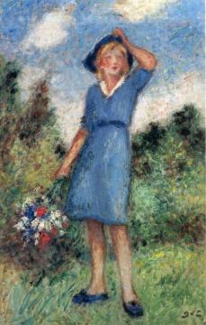 Girl in Blue Artwork by Georges D'espagnat