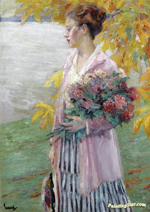 An Autumn Walk Artwork by Edward Cucuel