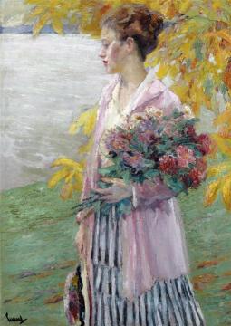 An Autumn Walk Artwork by Edward Cucuel