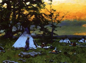 Indian Encampment, Montana Artwork by William Gilbert Gaul