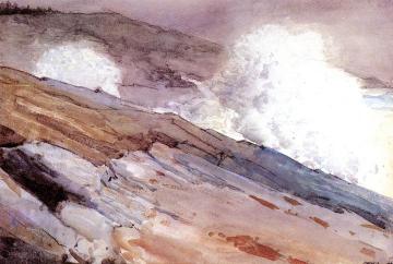 Surf on Cliffs Artwork by Winslow Homer