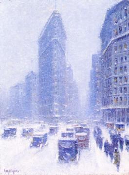 The Flat Iron Building In Winter Artwork by Guy Wiggins