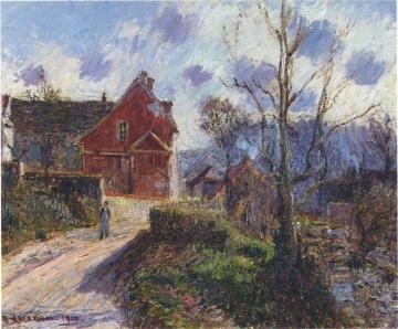 The red painted house Artwork by Gustave Loiseau