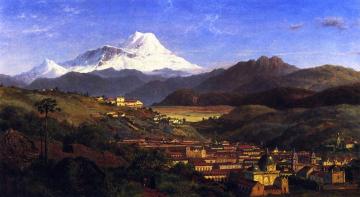 View Of Riobamba, Ecuador, Looking North Towards Mount Chimborazo Artwork by Louis Remy Mignot