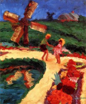 Children's Summer Fun Artwork by Emil Nolde