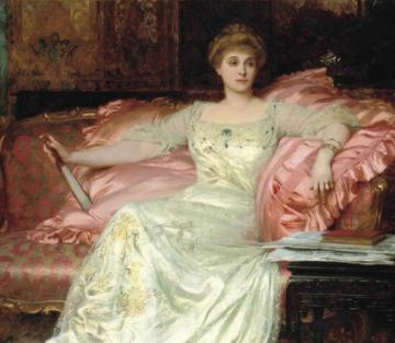 Portrait Of Mrs. W. K. D'arcy Artwork by Sir Francis Bernard Dicksee