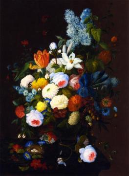 Still Life with Flowers Artwork by Severin Roesen