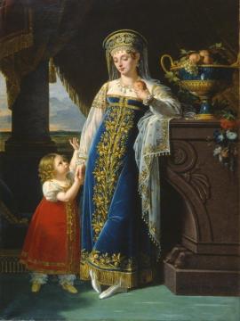 Portrait of Princess M.F. Baryatinskaya with Her Daughter Artwork by Robert Lefevre