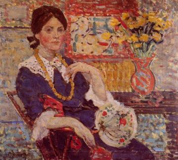 Le Rouge - Portrait of Miss Edith King Artwork by Maurice Prendergast