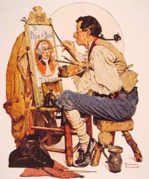 Pipe and Bowl sign Painter Artwork by Norman Rockwell