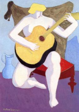 Nude with Guitar Artwork by Milton Avery