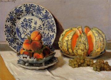 Still Life with Melon Artwork by Claude Oscar Monet