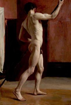 Standing Male Nude Artwork by Harold Knight