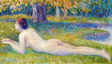 Reclining Woman Artwork by Hippolyte Petitjean