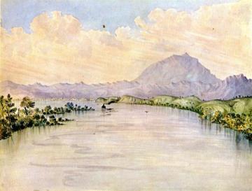 Sacramento River, California, Mount Diablo in the Distance Artwork by James Madison Alden