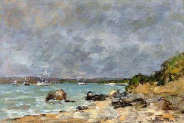 Near Plougastel Artwork by Eugène-Louis Boudin