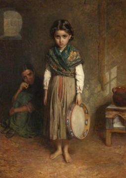 A Little Spanish Gypsy Artwork by John Bagnold Burgess