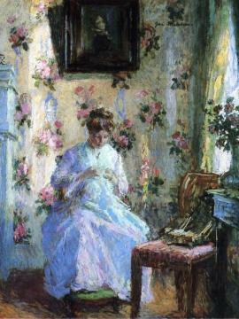 Woman Sewing Artwork by Gari Melchers
