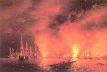 Battle near Sinop Artwork by Ivan Constantinovich Aivazovsky