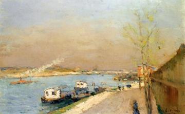 Quay on the Seine, Spring Morning Artwork by Albert Lebourg