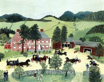 The Old Checkered House Artwork by Anna Mary Robertson Grandma Moses