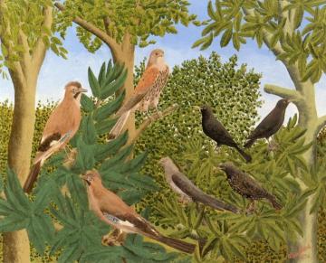 Birds In The Trees Artwork by André Bauchant