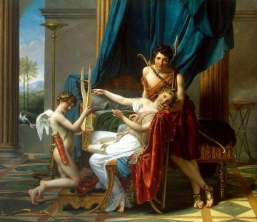 Sappho And Phaon Artwork by Jacques Louis David