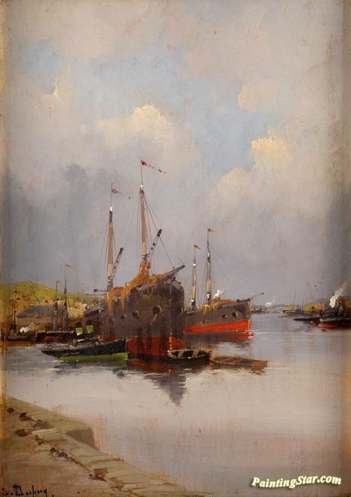 Harbor Scene Artwork by Eugene Galien-Laloue