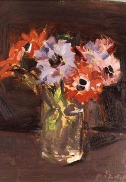 A Still Life of Anemones Artwork by Francis Campbell Boileau Cadell