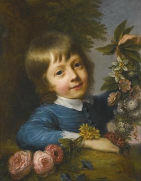 Boy With Flowers Artwork by Nathaniel Hone