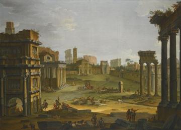 Rome, a View of the Forum Artwork by Antonio Joli