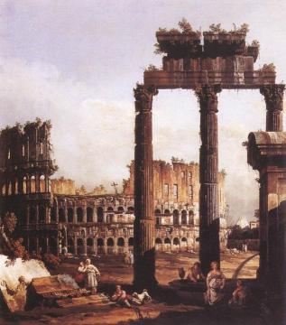Capriccio with the Colosseum Artwork by Bernardo Bellotto