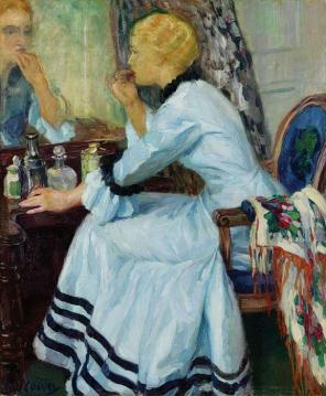 The Blue Dress Artwork by Edward Cucuel