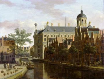 Amsterdam, the Nieuwezijds Voorburgwal near the Bloemmarkt Artwork by Gerrit Adriaenszoon Berckheyde