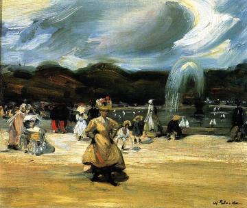 In the Luxembourg Artwork by William James Glackens