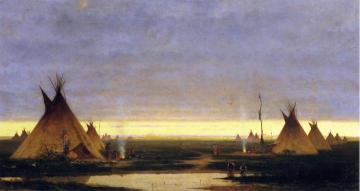 Indian Village Artwork by Jules Tavernier