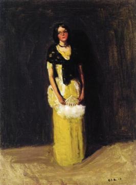 Singer with Fan Artwork by Guy Pene Du Bois