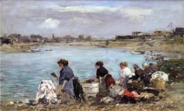 Laundresses on the Banks of the Touques Artwork by Eugène-Louis Boudin