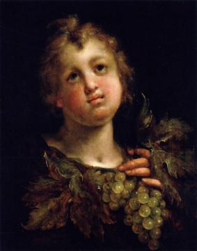 A Boy with Grapes Artwork by Hans von Aachen