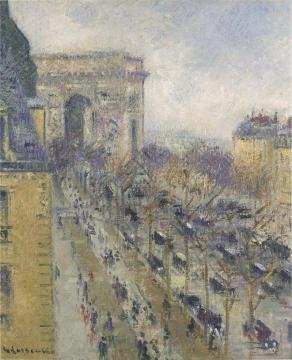 The Arc De Triomphe - Friedland Avenue Artwork by Gustave Loiseau