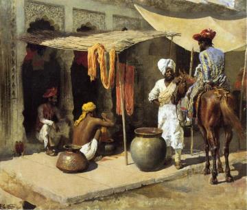 Outside an Indian Dye House Artwork by Edwin Lord Weeks