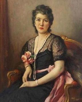 Elegante au collier de perles Artwork by Fernand Toussaint