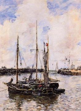 Entrance to the Port of Trouville Artwork by Eugène-Louis Boudin