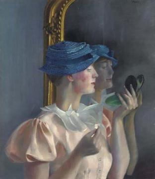 Londa in Front of the Mirror Artwork by Conrad Felixmuller