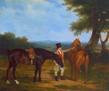 Two Hunters with a Groom Artwork by Jacques-Laurent Agasse