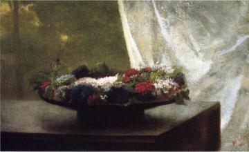 Flowers in a Lacquer Bowl Artwork by John La Farge