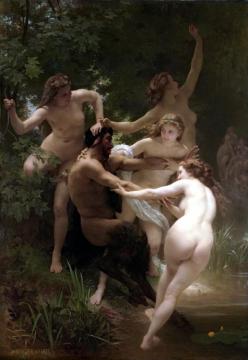 Nymphes Et Satyre Artwork by William Adolphe Bouguereau
