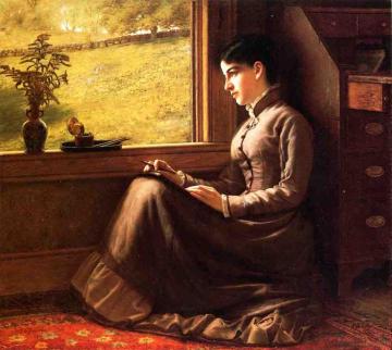 Woman Seated at Window Artwork by John George Brown